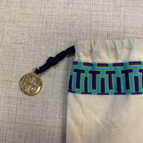 Tory Burch Shoe Bag Cream Cotton Drawstring Tie Dust Protection Storage 15x12 - Picture 3 of 10